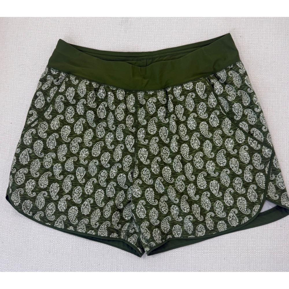 Lands End Swim Shorts Womens 10 Paisley Board Shorts Pockets Excellent